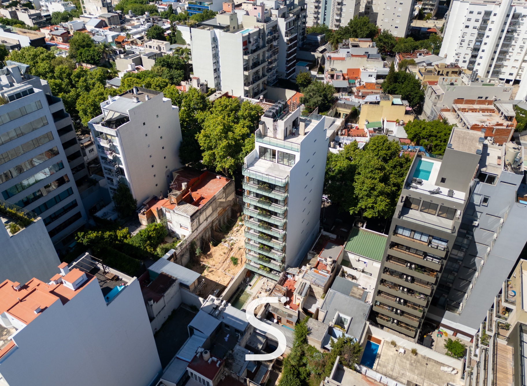 Edificio El Salvador en Palermo, CABA — fotografía inmobiliaria SkyView