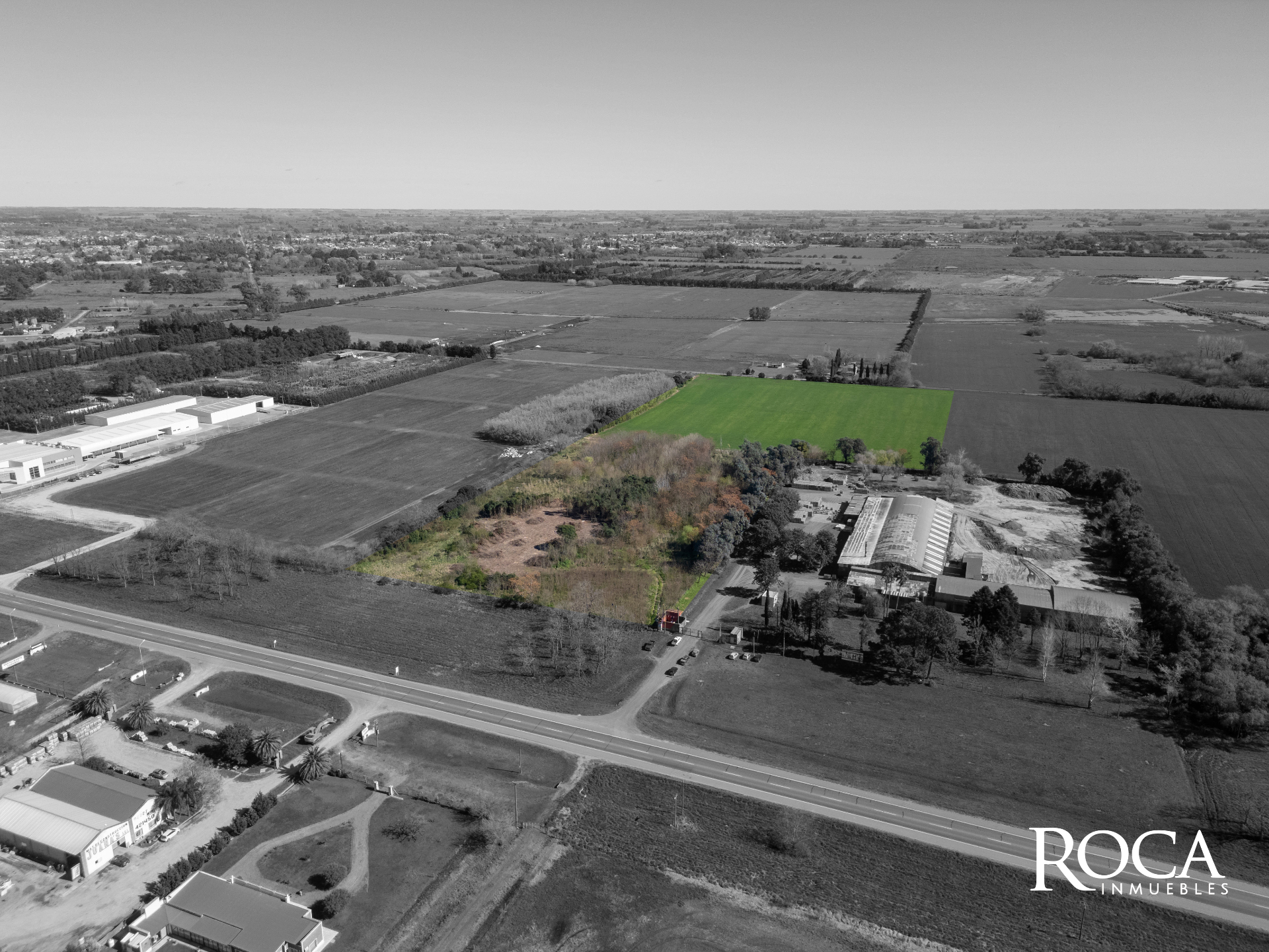 Terreno en RN205 en Lobos, Buenos Aires — fotografía inmobiliaria SkyView